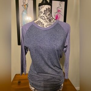 Lularoe Women's Heathered Purple Raglan Sleeve Top